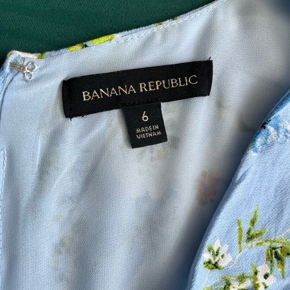 Banana Republic Floral Maxi Dress Size 6 Light Blue Summer Cocktail ECOVERO - Picture 8 of 11